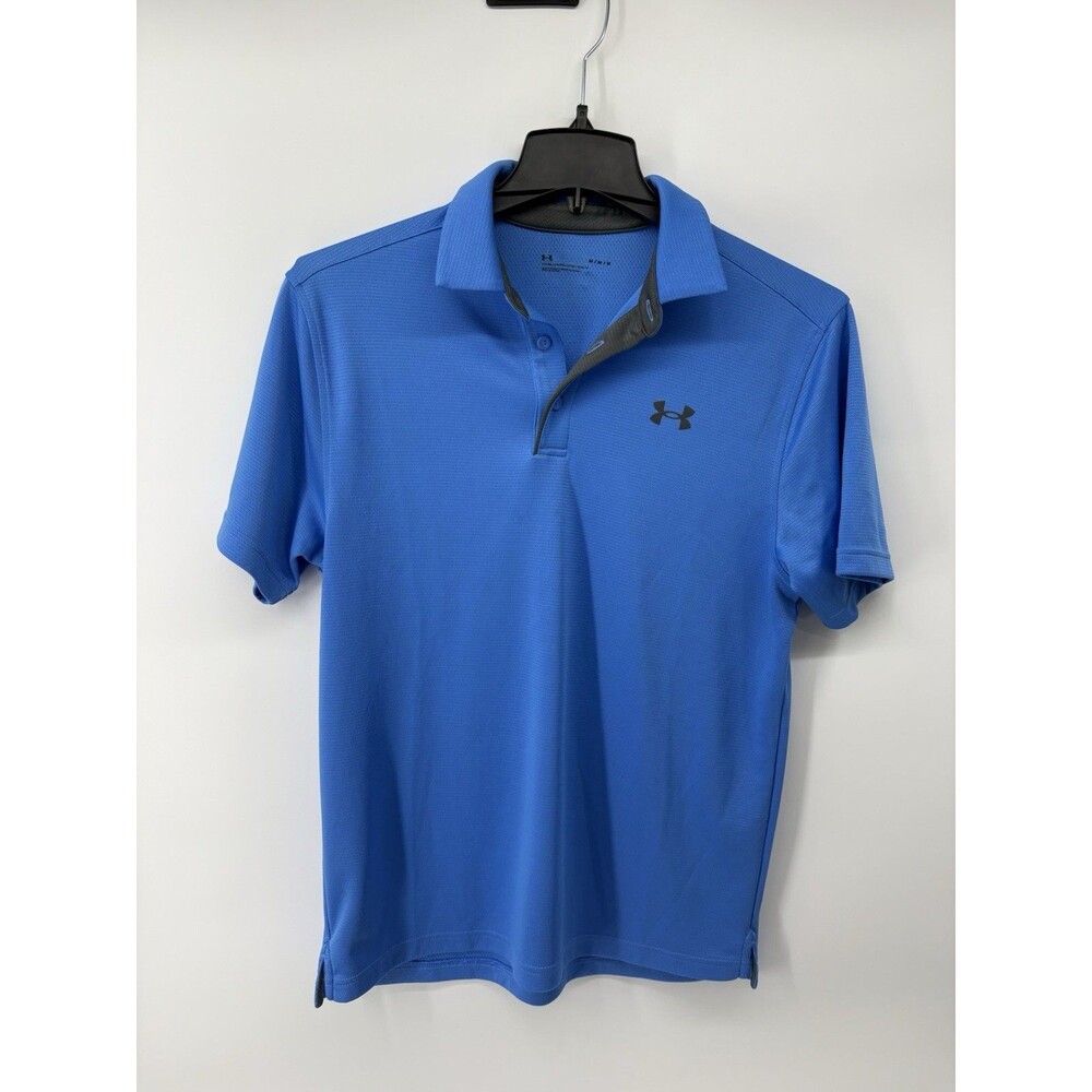Under Armour Men’s Blue Atlantis/Pitch Gray Polo Size Medium Loose Fit